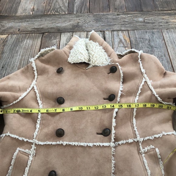 Faux shearling great coat XL from Tasha Polizzi. Light tan with cream interior - Picture 6 of 14
